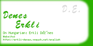 denes erkli business card